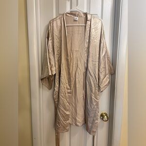 Champagne silk mini robe